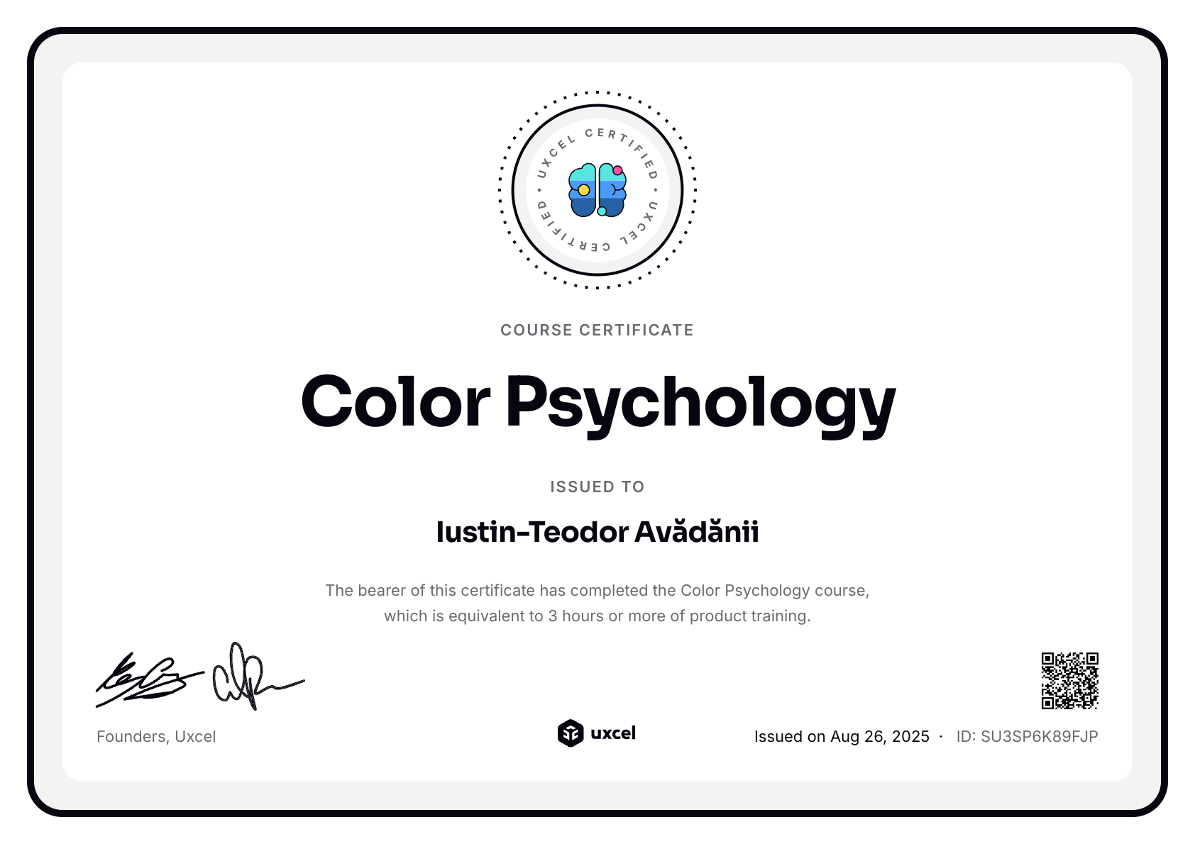 Iustin's certificate